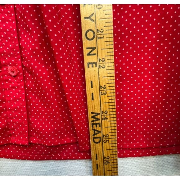 J. Crew Womens Polka Dot Button-Down Blouse Size 6 Red Long Sleeve Top Career Of - Picture 5 of 10
